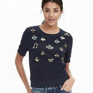 BR Jewelled insects basketweave sweater